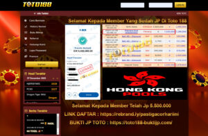Bukti Jp Kemenangan Toto188 Hongkong Pools 31 desember 2023