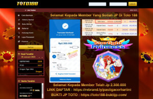 Bukti Jp Kemenangan Toto188 29 Januari 2024