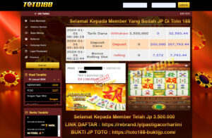 Bukti Jp Kemenangan Toto188 Mahjong Ways 01 Januari 2024