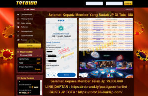 Bukti Jp Kemenangan Toto188 Dragon Tiger 01 Januari 2024