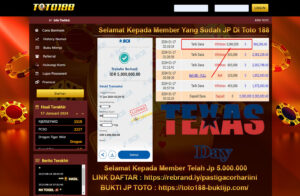Bukti Jp Kemenangan Toto188 Texas Day Pools 17 Januari 2024
