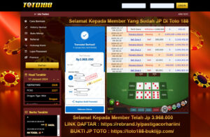 Bukti Jp Kemenangan Toto188 Dice6 18 Januari 2024