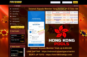 Bukti Jp Kemenangan Toto188 Hongkong Pools 10 Januari 2024