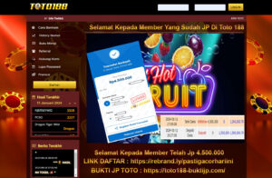 Bukti Jp Kemenangan Toto188 HotHotFruit 11 Januari 2024