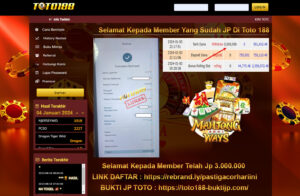 Bukti Jp Kemenangan Toto188 Mahjong Ways 04 Januari 2024
