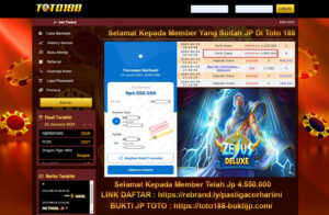 Bukti Jp Kemenangan Toto188 Zeus Deluxe 24 Januari 2024