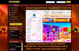 Bukti JP kemenangan Toto188 Sweet Bonanza 20 Januari 2024
