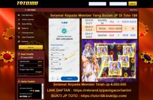 Bukti Jp Kemenangan Toto188 Gates Of Olympus 07 Januari 2024