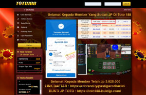 Bukti Jp Kemenangan Toto188 29 Januari 2024
