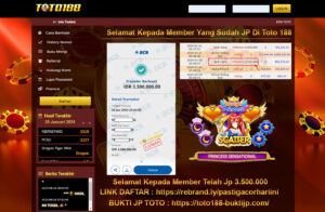 Bukti Jp Kemenangan Toto188 Starlight Princess 20 Januari 2024