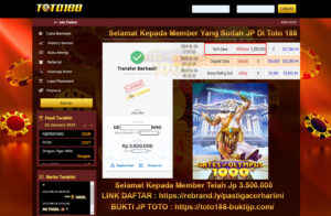 Bukti Jp Kemenangan Toto188 GAtes Of Olympus 1000 24 Januari 2024