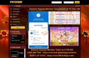 Bukti Jp Kemenangan Toto188 Slot Mania Olympus 27 Januari 2024
