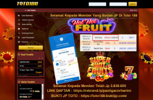 Bukti Jp Kemenangan Toto188 Hothotfruit 12 Januari 2024