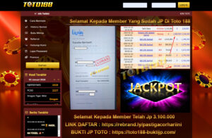 Bukti Jp Kemenangan Toto188 24D Jackpot 03 Januari 2024
