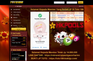 Bukti Jp Kemenangan Toto188 Hongkong Pools 19 Januari 2024
