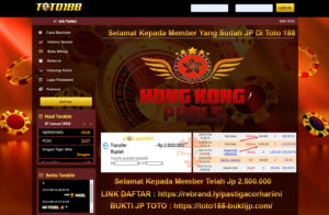 Bukti Jp Kemenangan Toto188 Hongkong Pools 07 Januari 2024