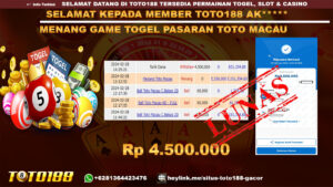 Bukti Jp Kemenangan Toto188 Toto Macau 28 Februari 2024