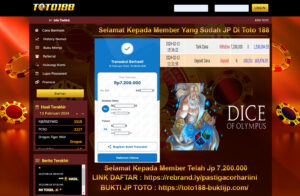 Bukti Jp Kemenangan Toto188 13 Februari 2024
