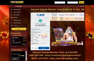 bukti jp kemenangan toto188 13 feb24
