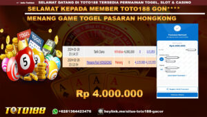 Bukti Kemenangan Toto188 28 Februari 2024
