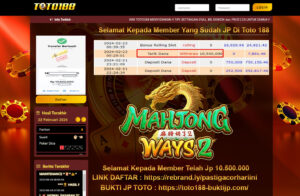 Bukti Jp Kemenangan Toto188 Mahjong ways2 22 februari 24