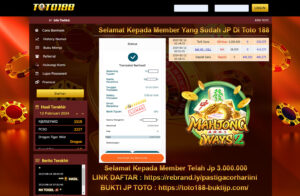 Bukti Jp Kemenangan Toto188 Mahjong Ways2 12Februari2024