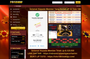 Bukti Jp Kemenangan Toto188 9 Februari 2024