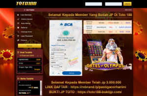 Bukti Jp Kemenangan Toto188 Gates Of Olympus 10 Feb 24