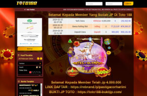 Bukti Jp Kemenangan Gates Of Olympus Toto188 25 Februari 2024