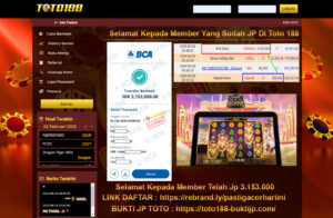 Bukti Jp Kemenangan Toto188 02 Februari 2024