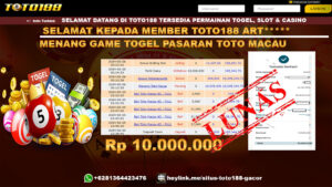 Bukti Jp Kemenangan Toto188 26 Februari 2024