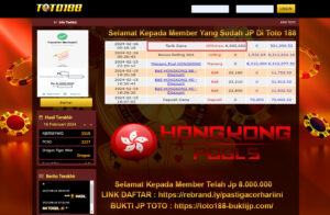 Bukti Jp Kemenangan Toto188 Hongkong Pools 16 Februari 2024