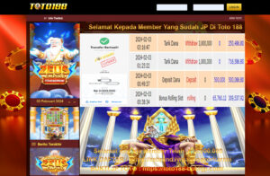 Bukti Jp Kemenangan Toto188 Almighty Zeus Empire 3februari2024
