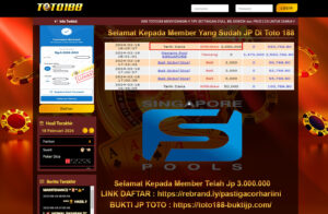 Bukti Jp Kemenangan Singapore Pools Toto188 18 Februari 2024