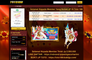 Bukti Jp Kemenangan Toto188 18 Februari 2024
