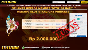 Bukti Jp Kemenangan Starlight Princess 15 Maret 2024