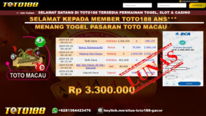 Bukti jp kemenangan Togel pasaran toto macau 10 maret 2024