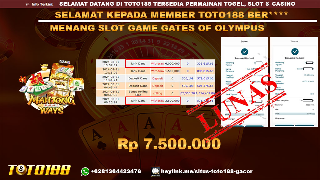Bukti Jp Kemenangan Mahjong Ways 31 Maret 2024
