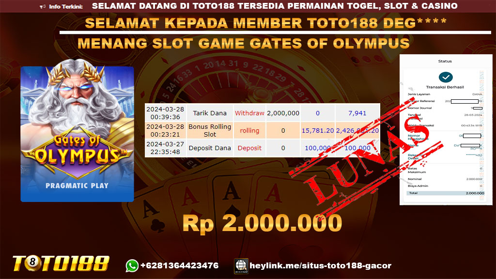 Bukti Jp kemenangan Gates Of olympus toto188 28 maret 2024