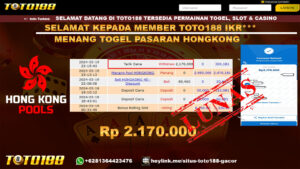Bukti Jp Kemenangan Togel Pasaran Hongkong Toto188 19 Maret 2024