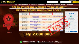 Bukti Jp Kemenangan Togel Pasaran Hongkong Toto188 6 Maret 2024
