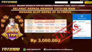 Bukti Jp Kemenangan Slot Gates Of Olympus Toto188 19 Maret 2024