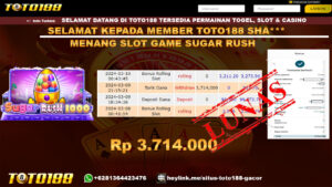 Bukti jp Kemenangan Sugar Rush Toto188 9 maret 2024