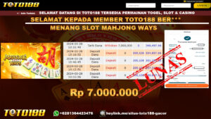 Bukti Jp Kemenangan Mahjong Ways Toto188 28 Maret 2024