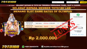 Bukti Jp KEmenangan Gates Of Olympus Toto188 8 Maret 2024