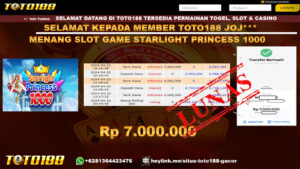 Bukti Jp Kemenangan Starlight Princess 1000 22 April 2024