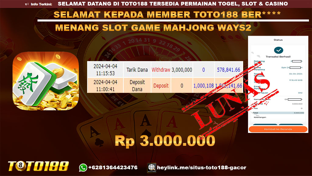 Bukti Jp Kemenangan Mahjong Ways2 4 April 2024