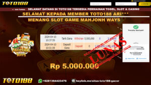 Bukti Jp Kemenangan Slot GAme Mahjong Ways 10 April 2024