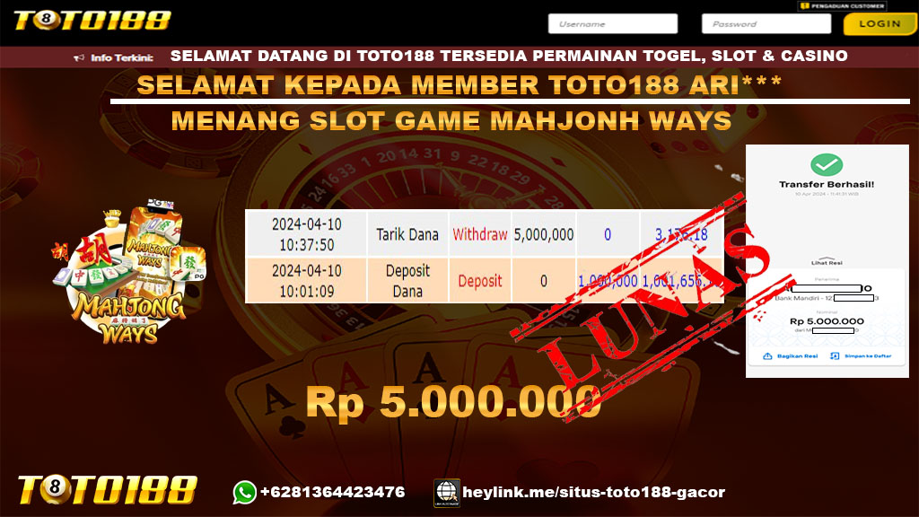Bukti Jp Kemenangan Slot GAme Mahjong Ways 10 April 2024