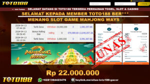 Bukti Jp kemenangan Mahjong Ways Toto188 13april2024
